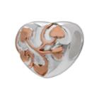 Individuality Beads 14k Rose Gold Over Silver And Sterling Silver Heart Bead, Women's, Grey