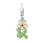 Sterling Silver Crystal Flower Charm, Women's, Multicolor