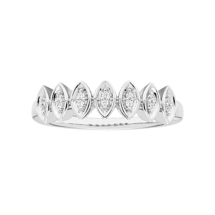 Sterling Silver Diamond Accent Marquise Anniversary Ring, Women's, Size: 9, White