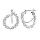 Simply Vera Vera Wang Beaded Double Hoop Earrings, Women's, Silver