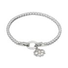 Dovetail Cubic Zirconia & Peach Glass Mother Friend Flower Charm Tennis Bracelet, Women's, Size: 7.5, White