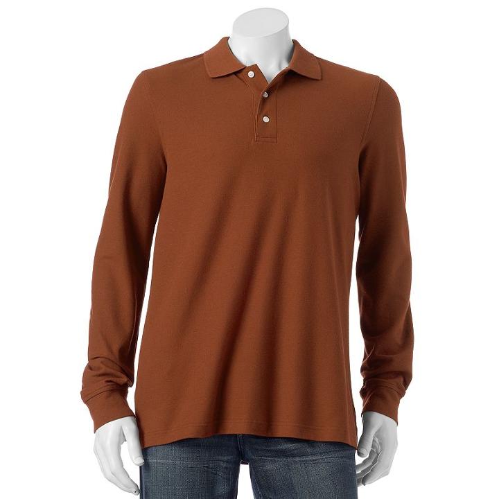 Men's Croft & Barrow&reg; Classic-fit Easy-care Pique Polo, Size: Small, Dark Red