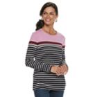 Women's Croft & Barrow&reg; Classic Crewneck Tee, Size: Small, Med Pink