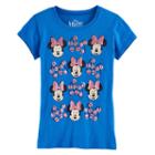 Disney's Minnie Mouse Girls 7-16 Glitter Bows Graphic Tee, Size: Medium, Blue Other