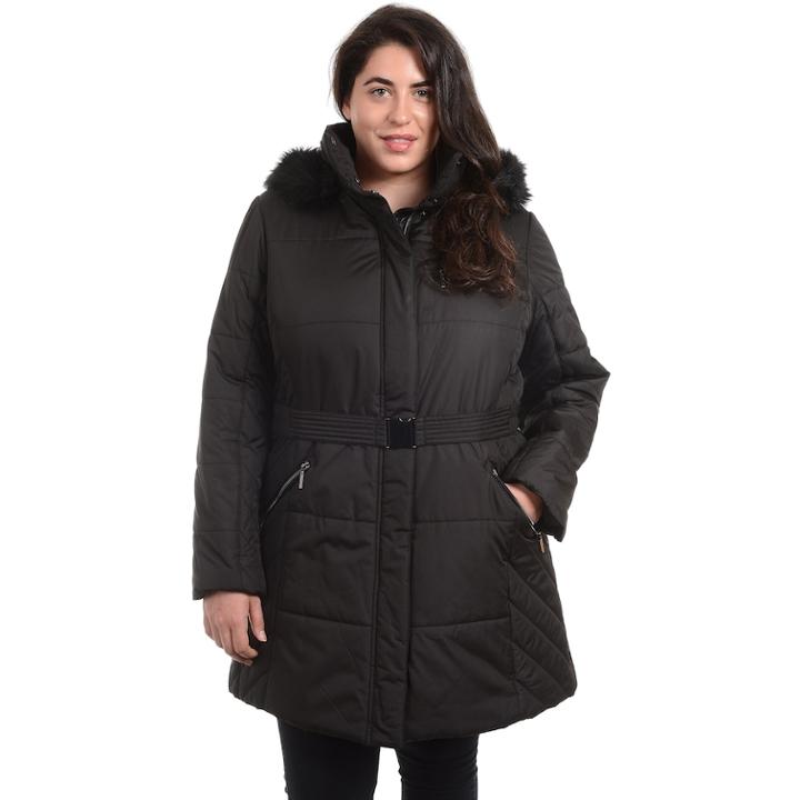 Women's Fleet Street Hooded Puffer Heavyweight Jacket, Size: Medium, Black