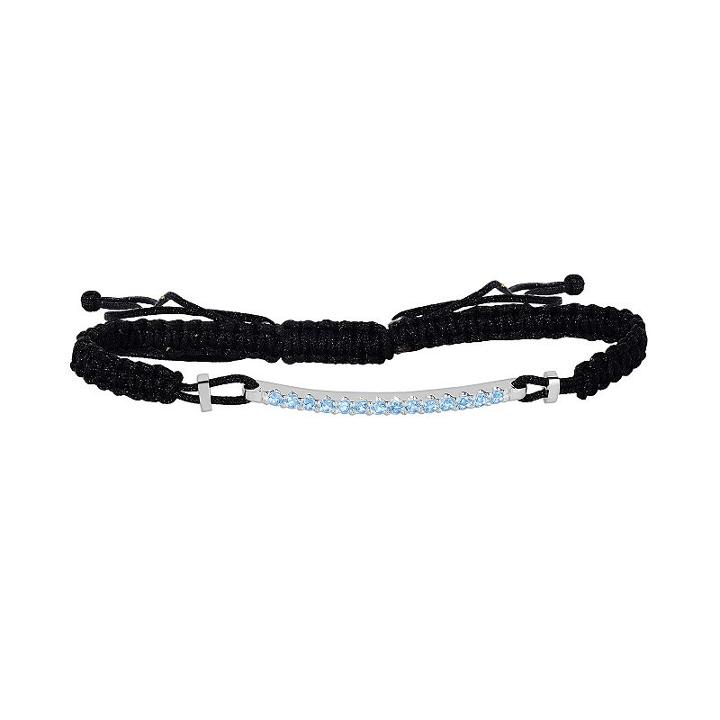 Oro Leoni Sterling Silver Topaz Woven Slipknot Bracelet - Made With Genuine Swarovski Gemstones, Women's