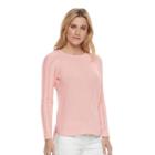 Women's Sonoma Goods For Life&trade; Pointelle Crewneck Sweater, Size: Xl, Lt Orange