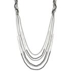 Simply Vera Vera Wang Two Tone Beaded Multi Strand Long Necklace, Women's, Black