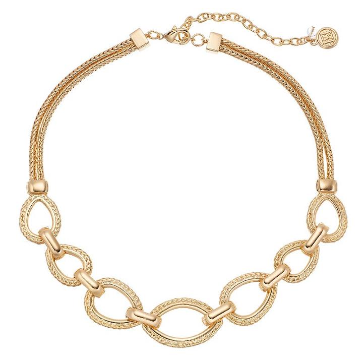 Dana Buchman Textured Oval Link Necklace, Women's, Gold