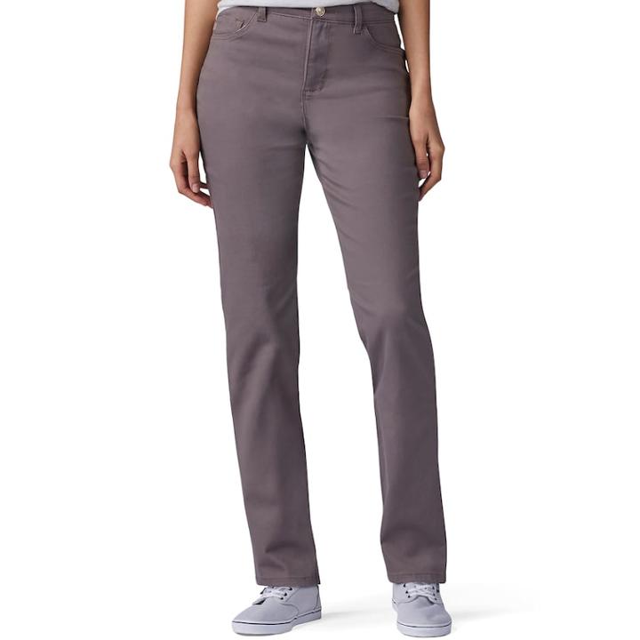 Women's Lee Instantly Slims High Waisted Straight-leg Jeans, Size: 16 T/l, Med Brown