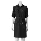 Sharagano Roll-tab Shirtdress - Women's, Size: 14 Avg/reg, Black