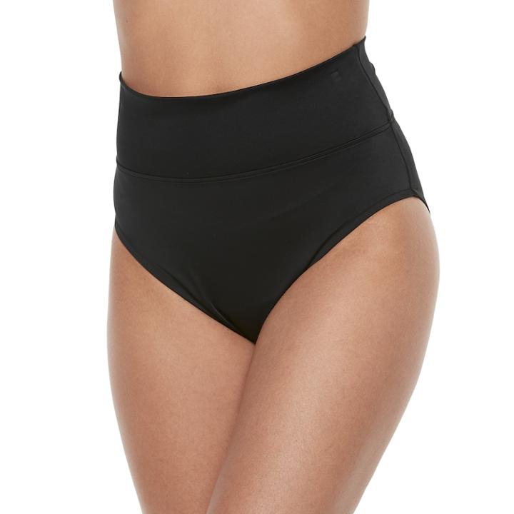 Women's Trimshaper High-waisted Brief Bottoms, Size: 18, Black