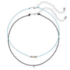 Lc Lauren Conrad Tri Tone Beaded Cord Choker Necklace Set, Women's, Turq/aqua
