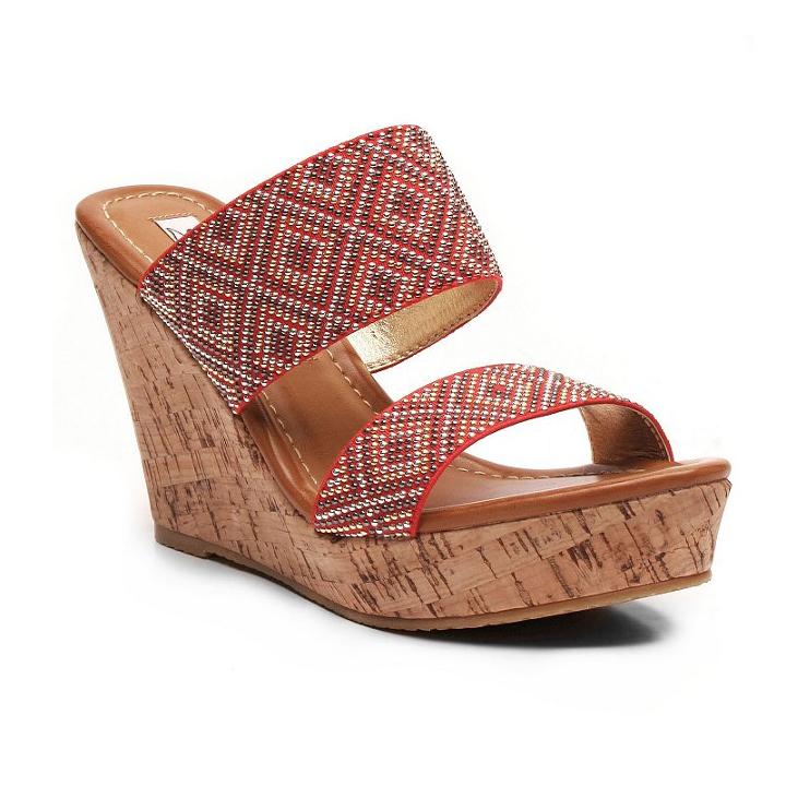 2 Lips Too Too Harlow Women's Wedge Sandals, Girl's, Size: Medium (8), Red