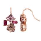 Brilliance Pink Cluster Drop Earrings With Swarovski Crystals, Women's