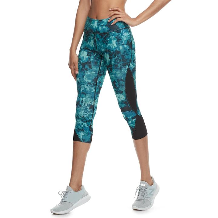 Women's Tek Gear&reg; Side Panel Mid-rise Capri Leggings, Size: Xl, Dark Blue