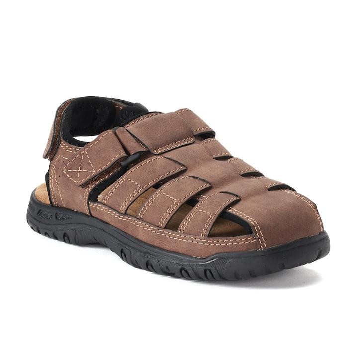 Sonoma Goods For Life&trade; Trail Boys' Fisherman Sandals, Size: 4, Med Brown