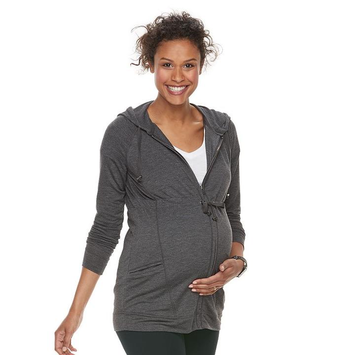 Maternity A:glow French Terry Anorak Hoodie, Women's, Size: Xl-mat, Black