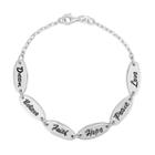 Sterling Silver Inspirational Bracelet, Women's, Size: 7, White