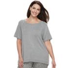 Plus Size Sonoma Goods For Life&trade; Ribbed Trim Tee, Women's, Size: 2xl, Med Grey
