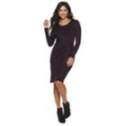 Women's Jennifer Lopez Pleated Faux-wrap Dress, Size: Large, Drk Purple