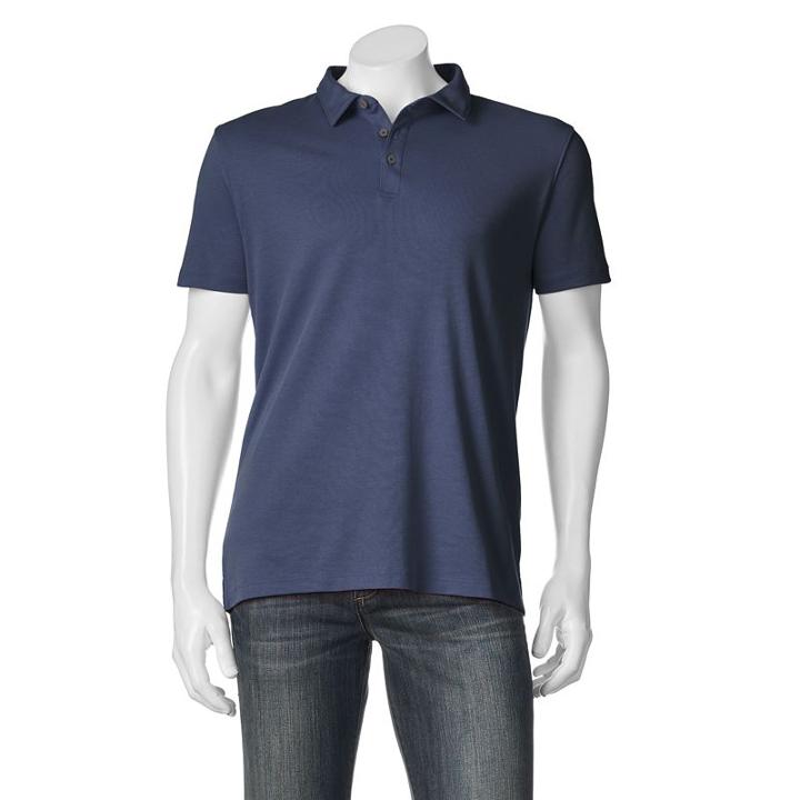 Men's Apt. 9&reg; Modern-fit Solid Polo, Size: Small, Dark Blue