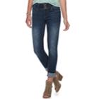 Juniors' Indigo Rein Mid-rise Roll-cuff Ankle Skinny Jeans, Teens, Size: 9, Med Blue