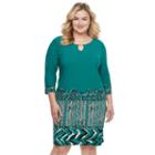 Plus Size Dana Buchman Keyhole Shift Dress, Women's, Size: 1xl, Med Green