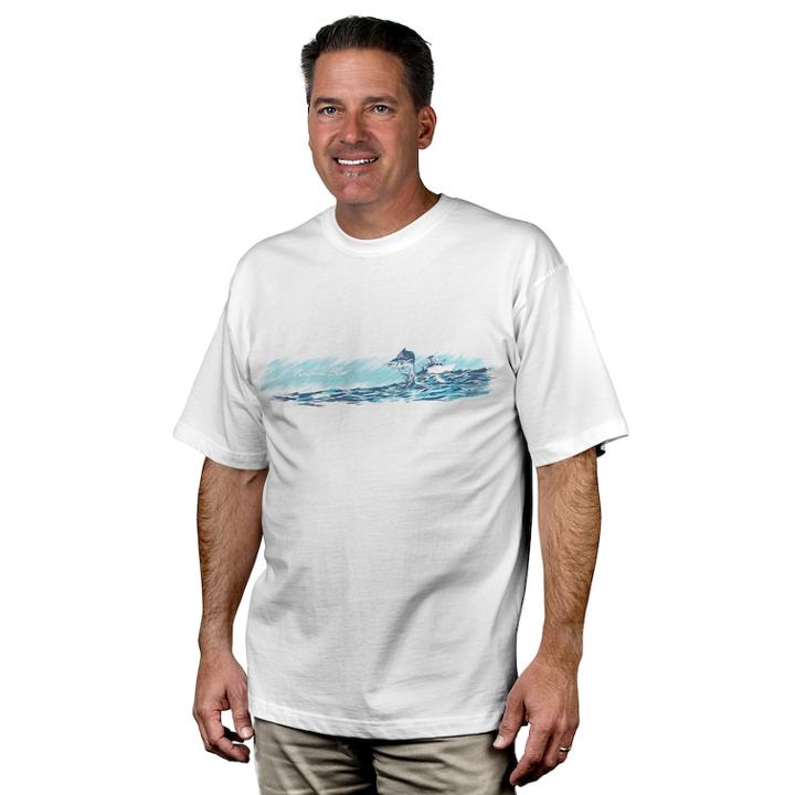 Men's Newport Blue Tropical Graphic Tee, Size: Xl, White