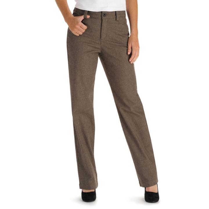 Lee Slimming Straight-leg Trouser Pants- Women's, Size: 14 T/l, Brown