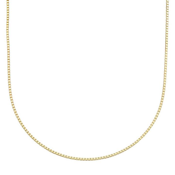 24k Gold-over-silver Box Chain Necklace, Women's, Multicolor