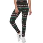 Juniors' It's Our Time Christmas Print Leggings, Teens, Size: Xl, Black