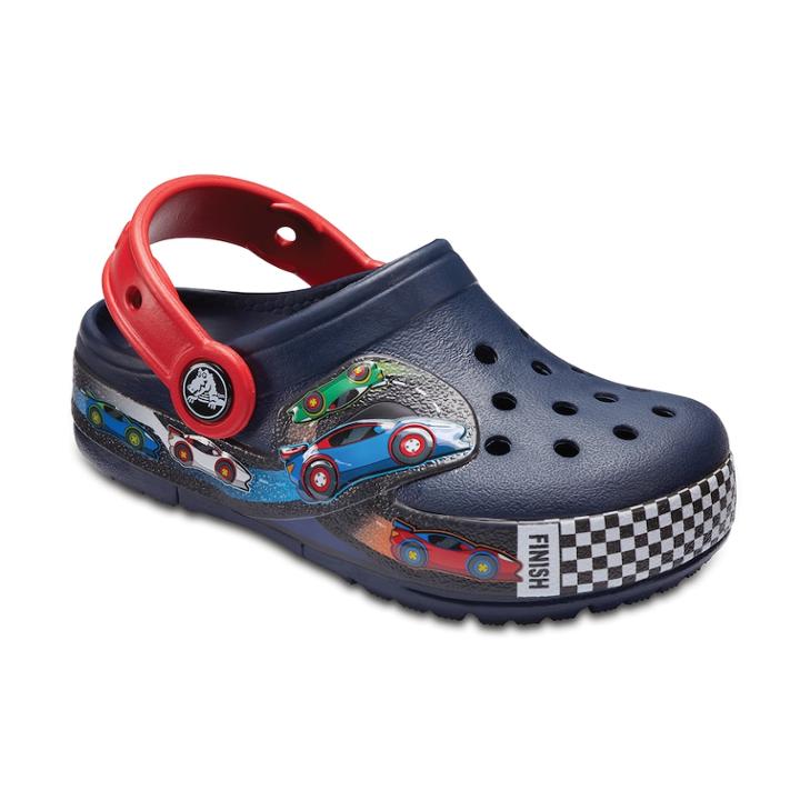 Crocs Crocband Fun Lab Graphic Kids' Light Up Clogs, Kids Unisex, Size: 2, Blue (navy)