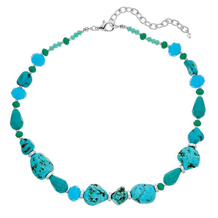 Napier Simulated Turquoise Beaded Necklace, Women's, Turq/aqua