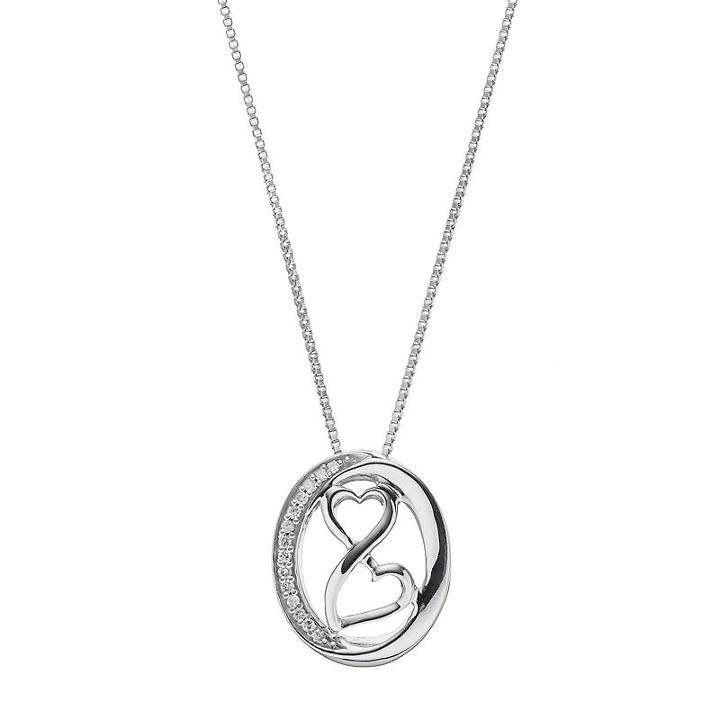 Love Is Forever Sterling Silver Diamond Accent Heart Mobius Pendant Necklace, Women's, Size: 18, White