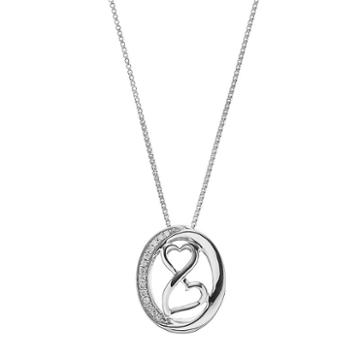 Love Is Forever Sterling Silver Diamond Accent Heart Mobius Pendant Necklace, Women's, Size: 18, White