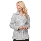 Juniors' J-2 Print Double Breasted Coat, Teens, Size: Large, Med Grey