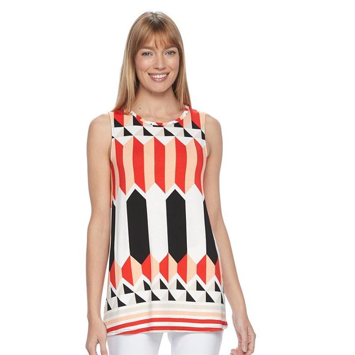 Women's Croft & Barrow® Scoopneck Trapeze Tank Top, Size: Small, Brt Red