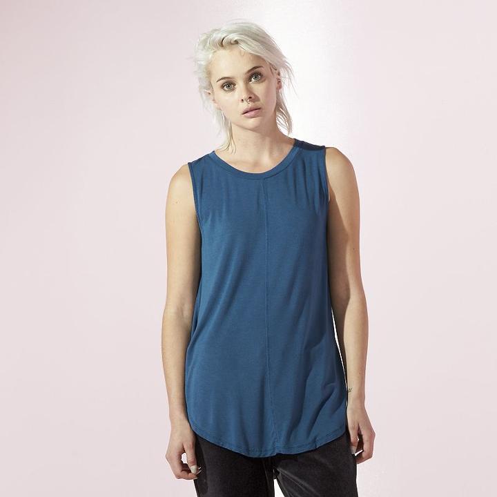 Women's Juicy Vented Oversized Tank, Size: Xs, Blue