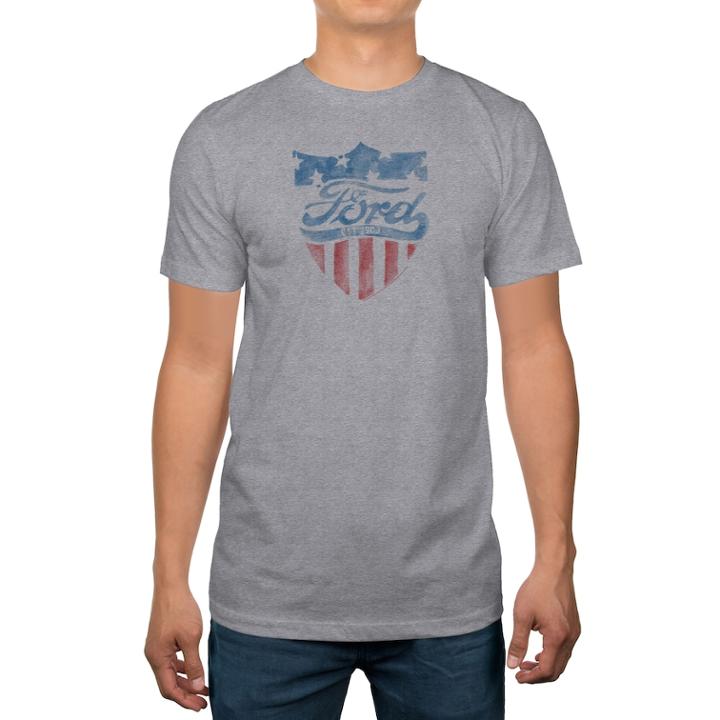 Men's Ford Americana Logo Tee, Size: Small, Med Grey