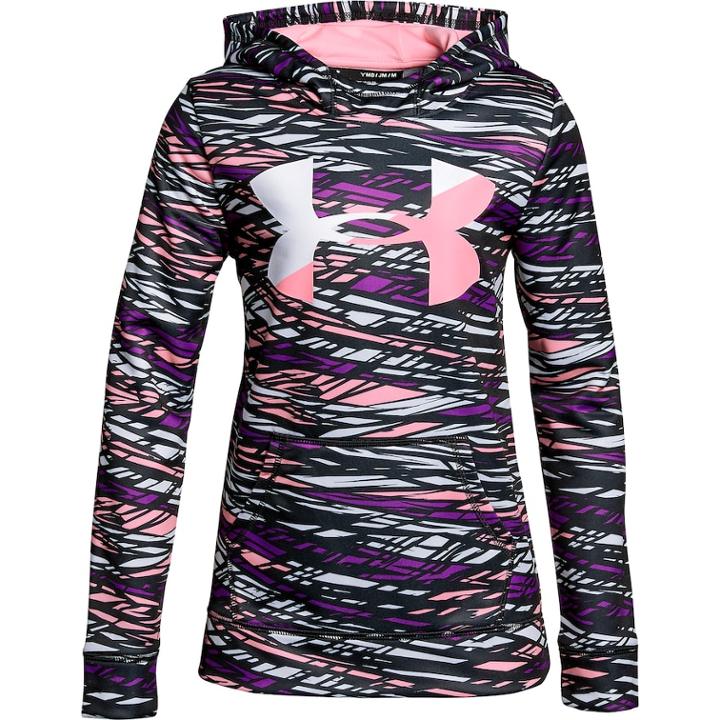 Girls 7-16 Under Armour Novelty Big Logo Hoodie, Size: Small, Pink Ovrfl