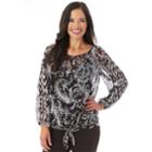 Women's Apt. 9&reg; Tie Peasant Blouse, Size: Xl, Paisley