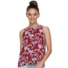Juniors' Pink Republic Print Trapeze Tank, Teens, Size: Small, Med Red