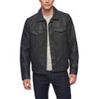 Men's Levi's Faux-leather Trucker Jacket, Size: Xxl, Blue (navy)