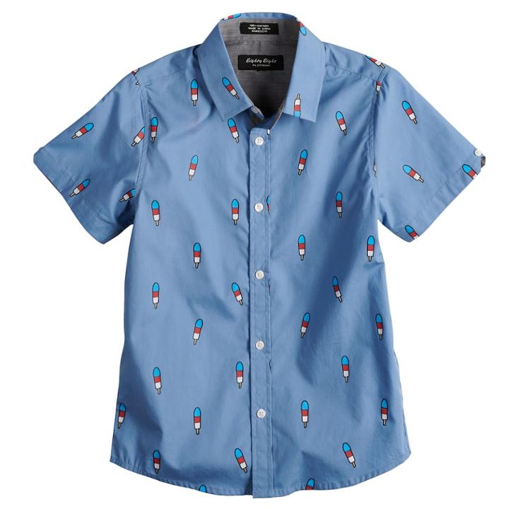 Boys 8-20 Eighty Eight Button-down Woven Shirt, Size: Medium, Blue