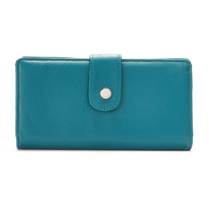 Apt. 9&reg; Soho Leather Rfid-blocking Tab Clutch, Women's, Turquoise/blue (turq/aqua)
