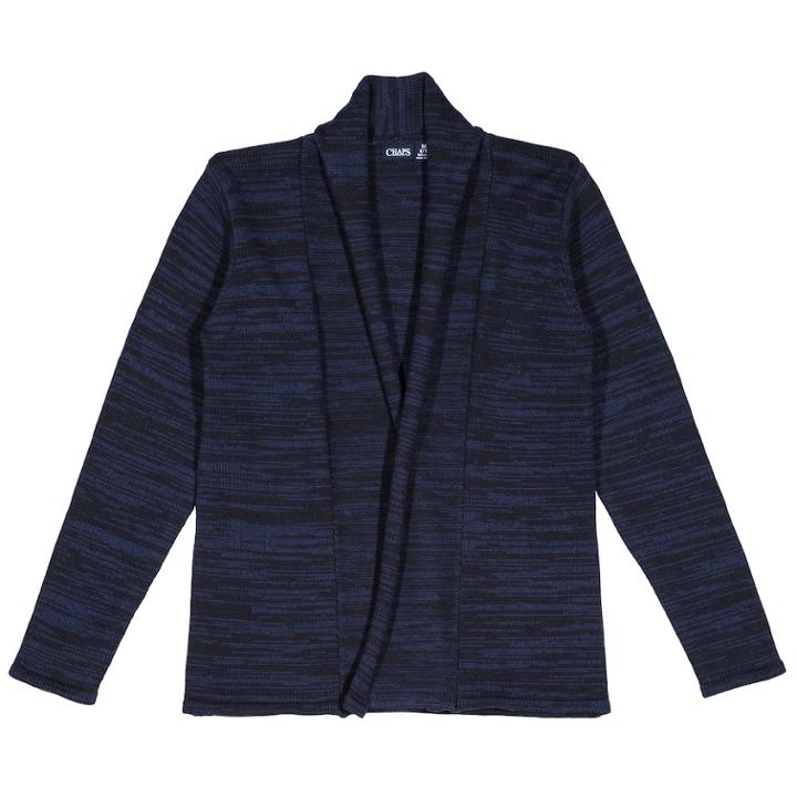 Girls 7-16 Chaps School Uniform Marled Open Front Cardigan Sweater, Size: 12-14, Light Blue