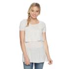 Maternity A:glow Nep Popover Nursing Tee, Women's, Size: S-mat, White