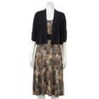 Women's Perceptions Chevron Midi Dress & Shrug Set, Size: 14, Grey Other