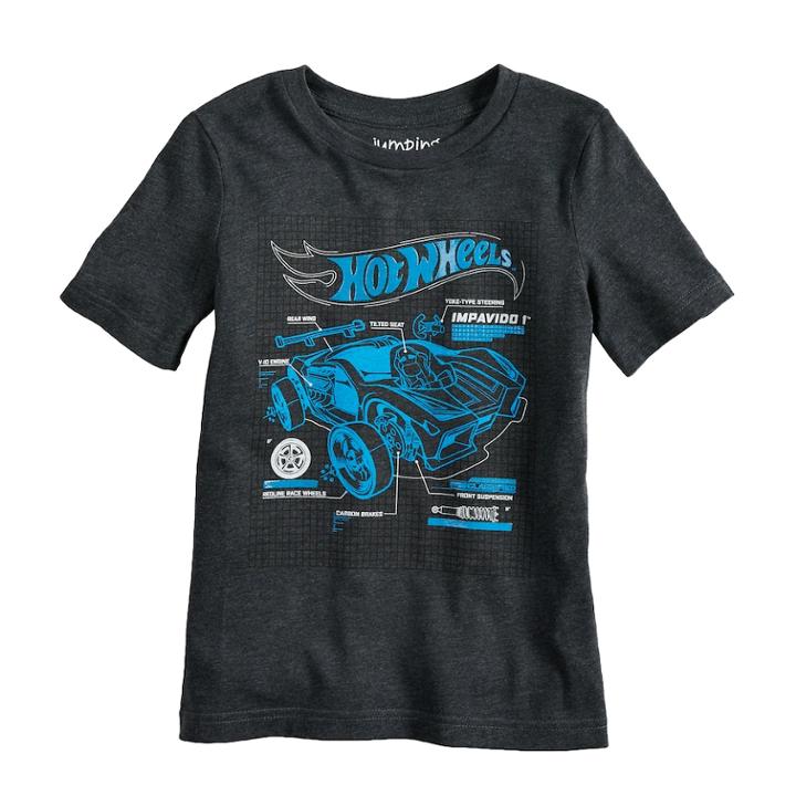 Boys 4-10 Jumping Beans&reg; Hot Wheels Impavido Car Gel Ink Graphic Tee, Size: 6, Dark Grey